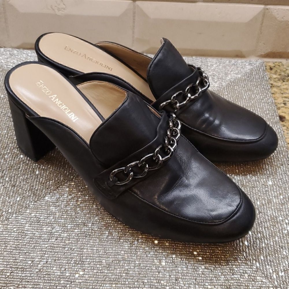 ENZO‎ ANGIOLINI "Gilian" Black Mules - Size 8 1/2
